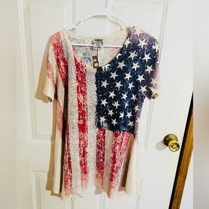 Women’s American flag shirt (brand new w/ tags)